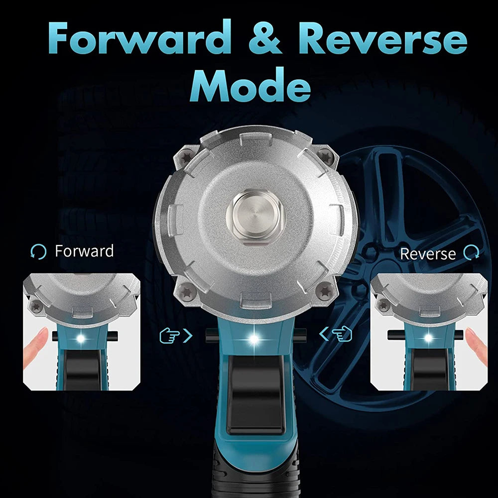 SEESII Cordless Impact Wrench 650N.m Torque Brushless Electric Wrench Power Tools with Sockets Screws Drill for Car Home WH700