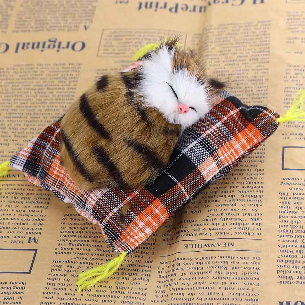 Artificial Mini Cats Ornaments Cute Cloth Pad Plush Fake Cats Lying Position Children Birthday Gift Creative Decoration