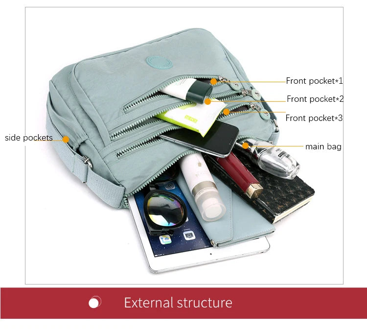 Women's Messenger large capacity Shoulder Bag Polyester Fashion Cosmetic Bag Simple and Versatile Handbag Crossbody Bag