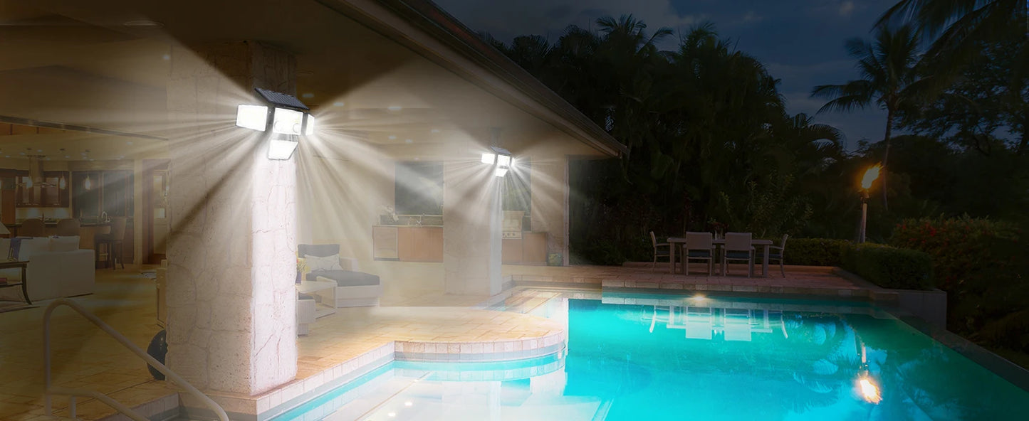 Solar Outdoor Lights - 3000LM 188 LED Motion Sensor Lights Solar Flood Security Lights for Backyard Yard Patio
