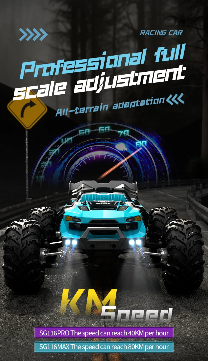 ZLL SG116 MAX/PRO 1:16 High Speed Drift Racing 80KM/H Or 40KM/H Brushless Motor 4WD RC Car Off Road Car Toys for For Kid Gift