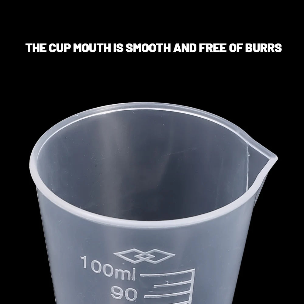 100ML Plastic Measuring Cup Transparent Scale Measuring Cup Pour Spout Without Handle Liquid Container For Kitchen Bar Supplies