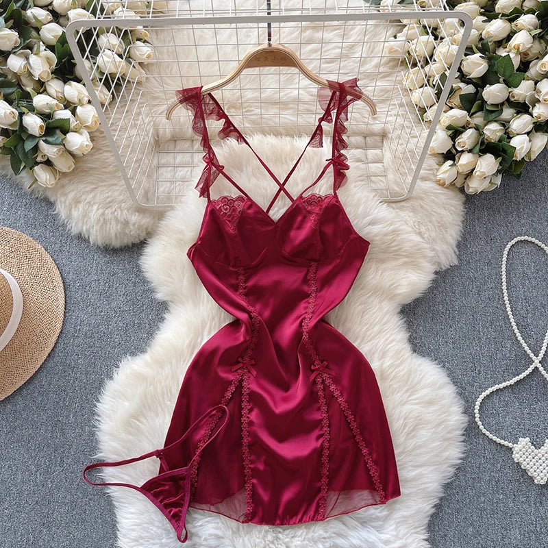 Girls Sexy Cute Japanese JK Uniform Mini Checkered Strap Skirt Off Shoulder High Waist Elastic Cosplay Dress Hot Sweet Pajama
