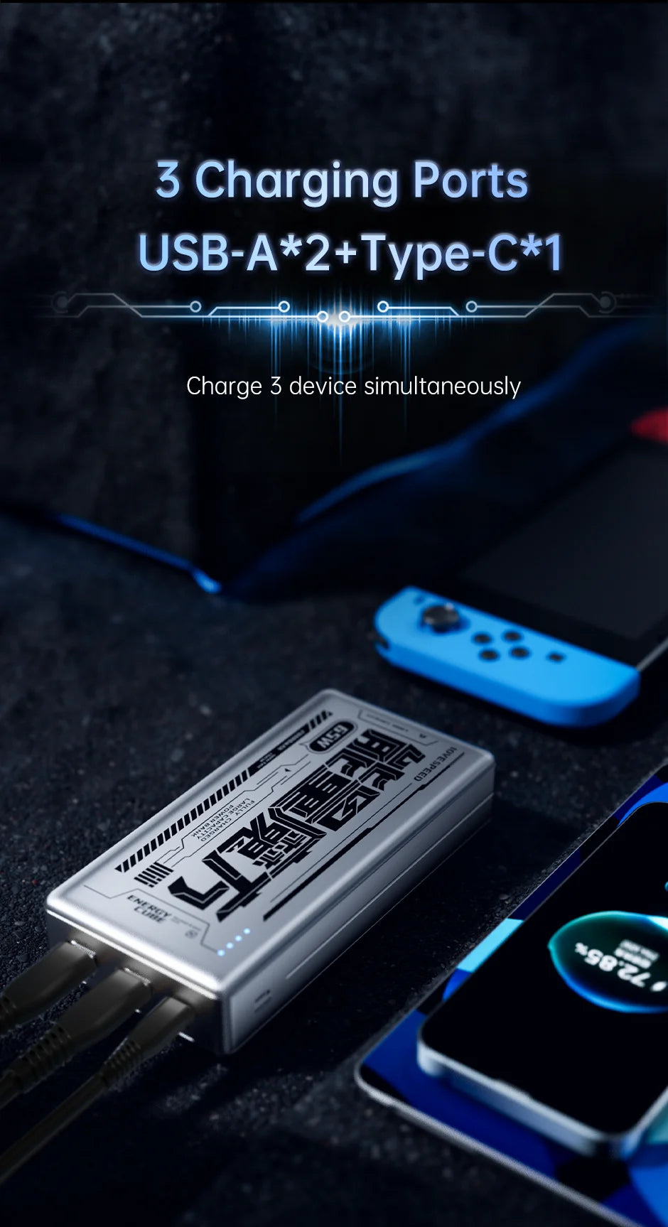 MOVESPEED E20 20000mAh Power Bank 65W Type Fast Charging External Battery Portable Charger Powerbank for MacBook Lenovo Laptop