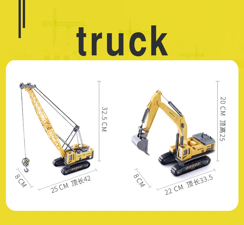 Diecasts Mini Tractor Excavator Crane Bulldozer Toy Boy Car Vehicle Toys Models Dump Truck Alloy+Plastic Education Wholesale