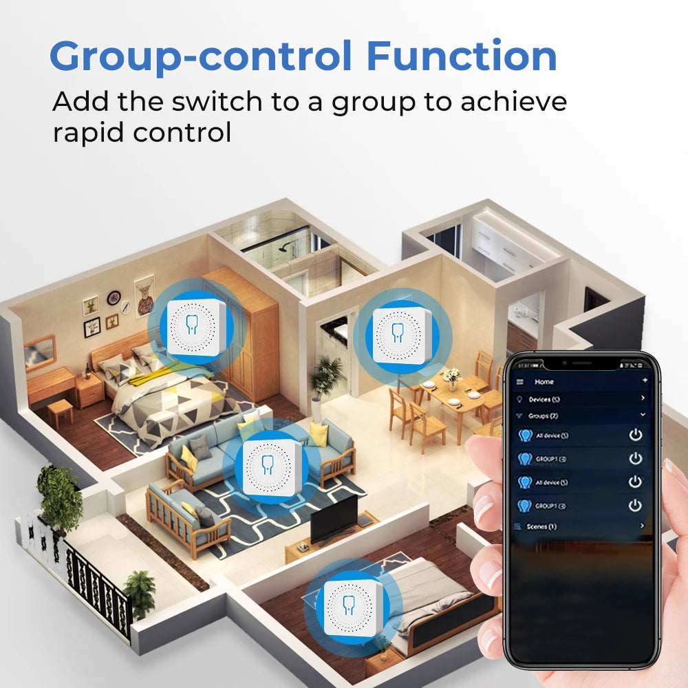 Smart Home Tuya Wifi Smart Switch with Energy Monitor 16A Mini Breaker Automation Module DIY 2Way Control Work with Alexa Google