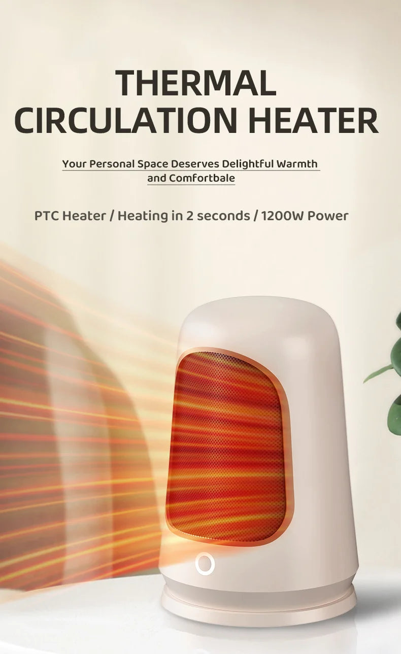 1200W Portable Desktop Electric Heaters Heater for Home Foot Warmer Heater Energy Saving Bedroom Heating for Office Home