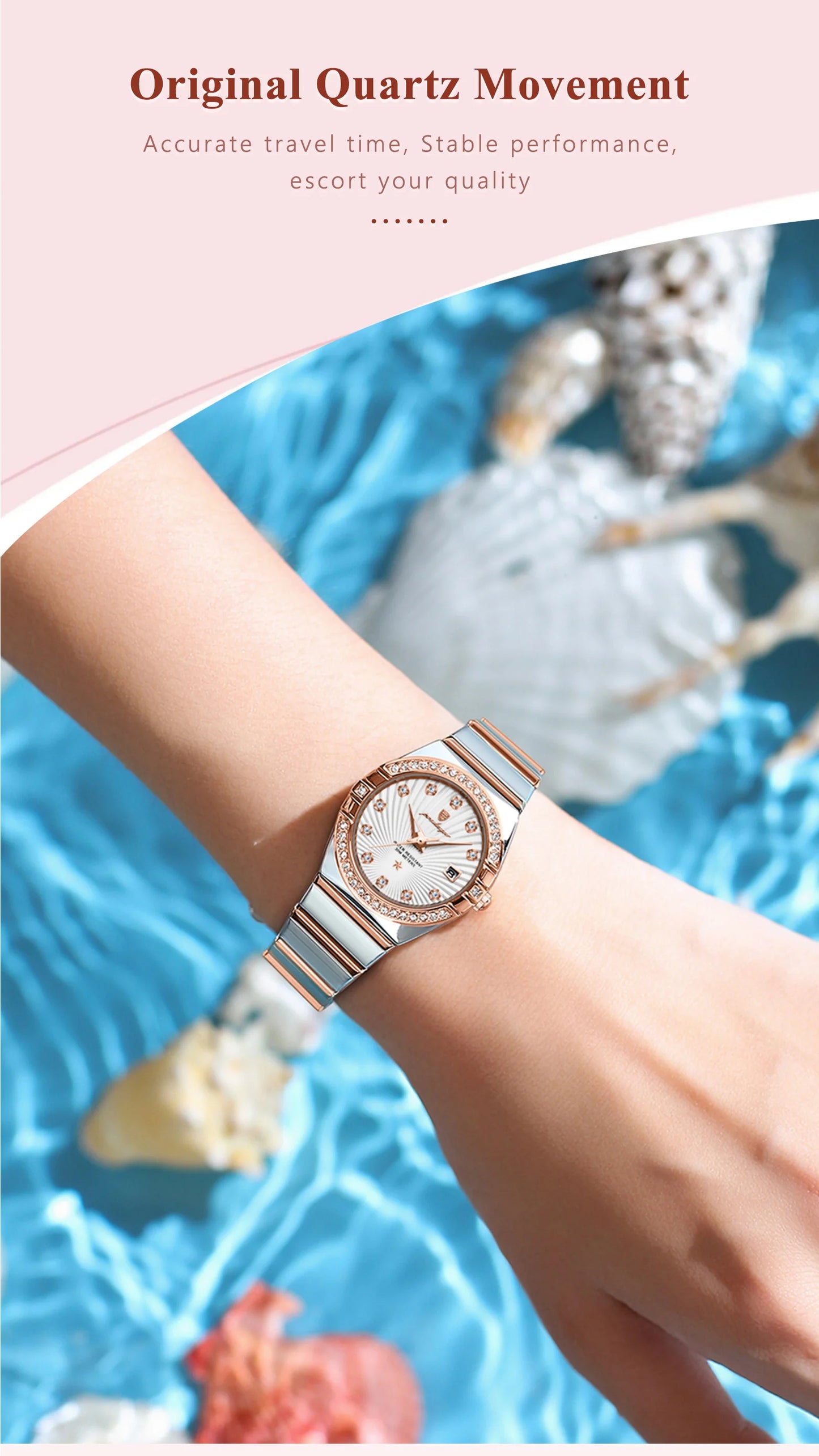 POEDAGAR Luxury Woman Wristwatch Waterproof Luminous Date Stainless Steel Watch For Ladies High Quality Quartz Women Watches+box