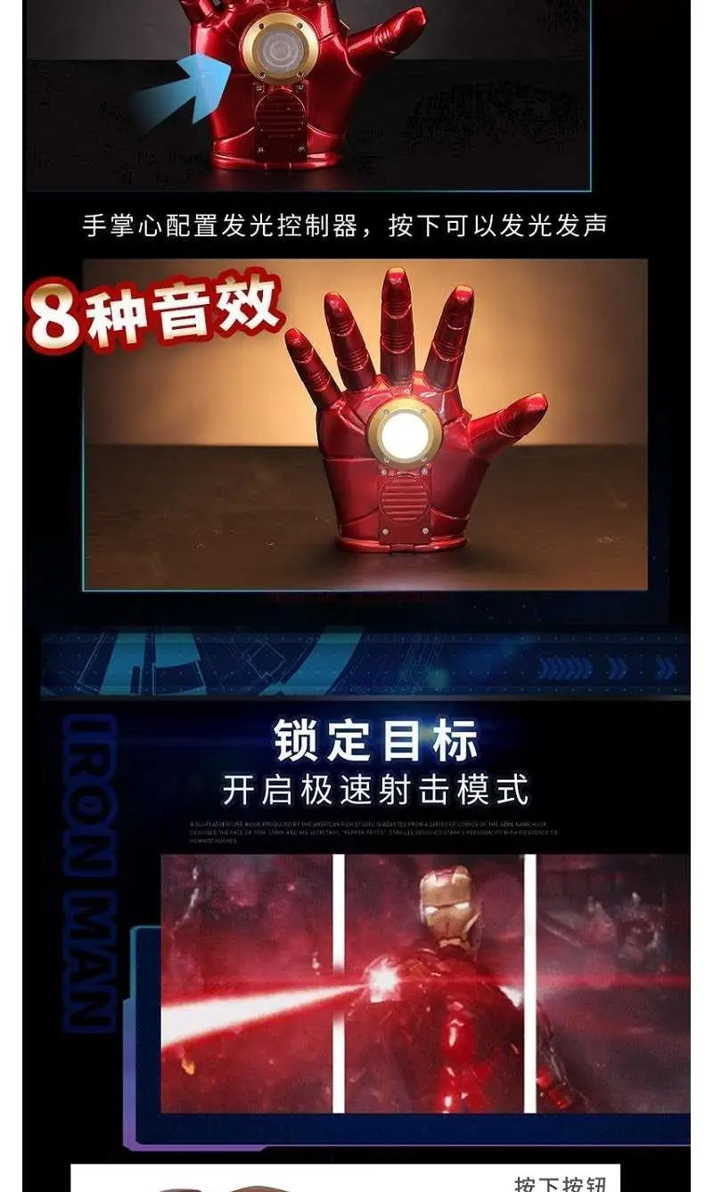 In Stock New Marvel Avengers Iron Man Helmet Cosplay 1:1 Light Led Ironman Mask Pvc Action Figure Toys Child Adult Gift