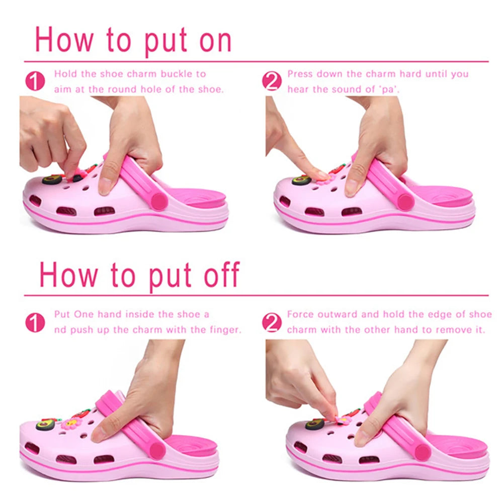 MINISO 12pcs/set Cartoon Shoes Charms PVC Accessories DIY Shoe Decoration For Clogs Sandal Garden Buckle Kids X-mas Gifts