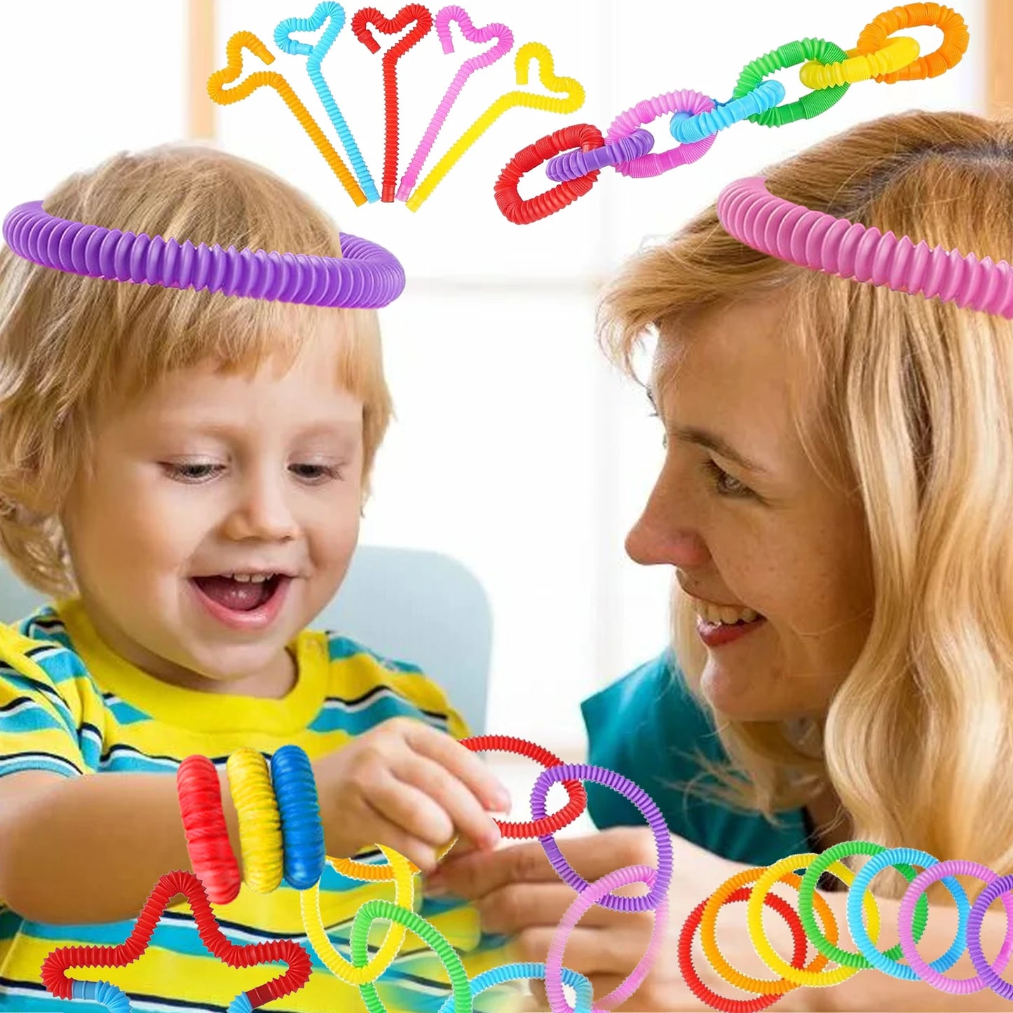 10-30PCS Colorful Telescopic Tubes Fidget Toys Plastic Sensory Pop Tubes Stress Relief Toys Adults Decompression Kids Toys Gifts