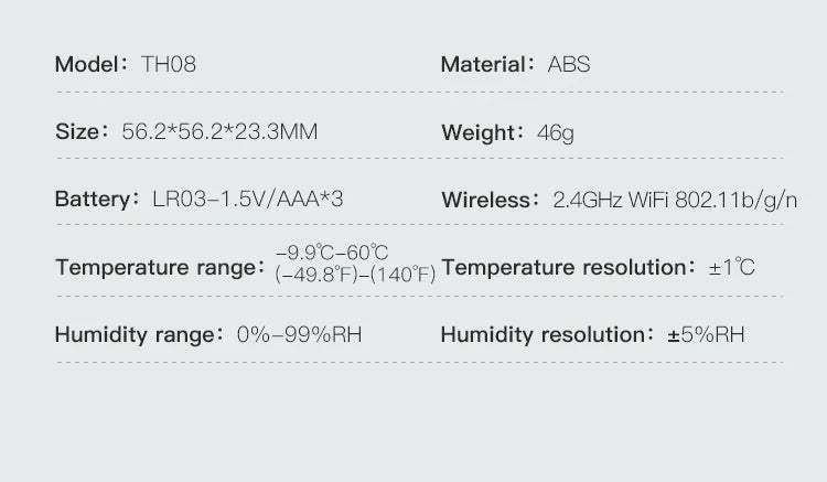 Tuya WIFI Smart Temperature Humidity Sensor Hygrometer Thermometer Backlight Smart Life Support Alexa Google Assistant