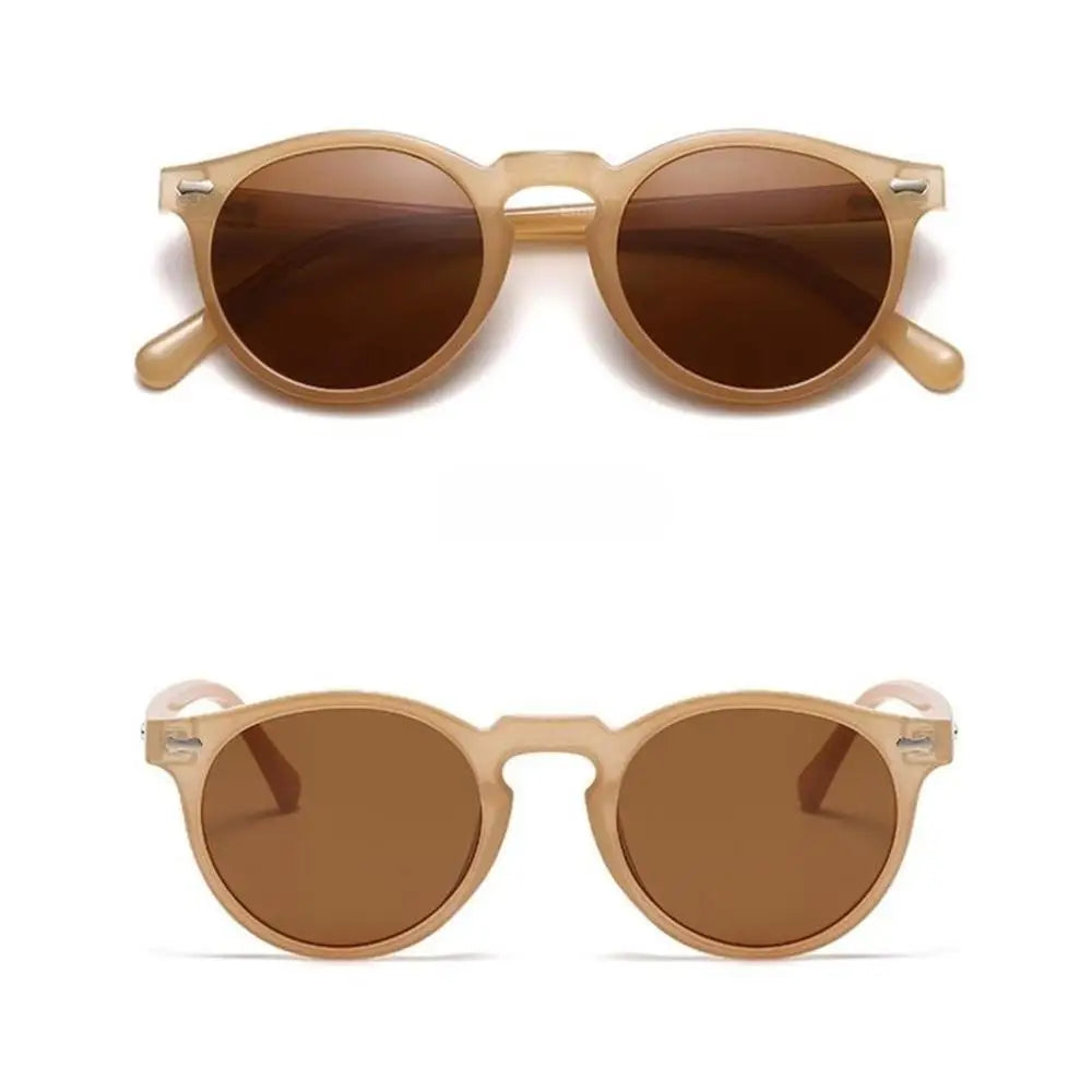 Retro Round Polarized Sunglasses Men Women Fashion Vintage Driving Glasses Outdoor Travel UV400 Shades Goggles Cycling Glasses