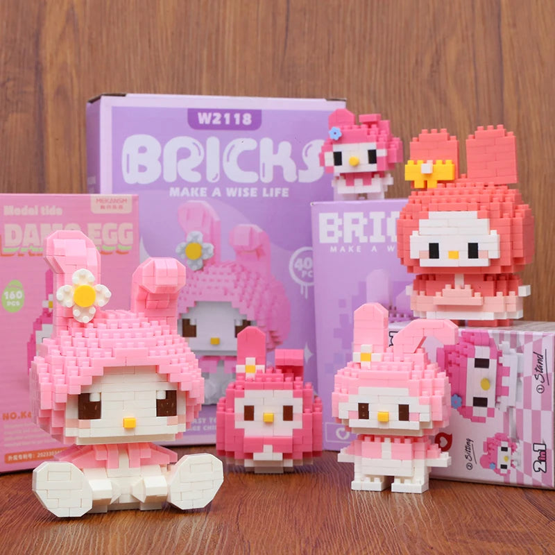 Disney Kuromi LinaBell Hello Kitty Building Blocks Princess Cartoon Bricks for CHILDREN'S Birthdays Halloween Christmas Easter