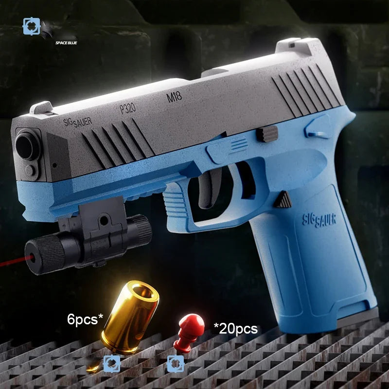 M92 Pistol Shell Throwing Continuous Firing Blowback Soft Bullet Gun Empty Hanging Birthday Gift