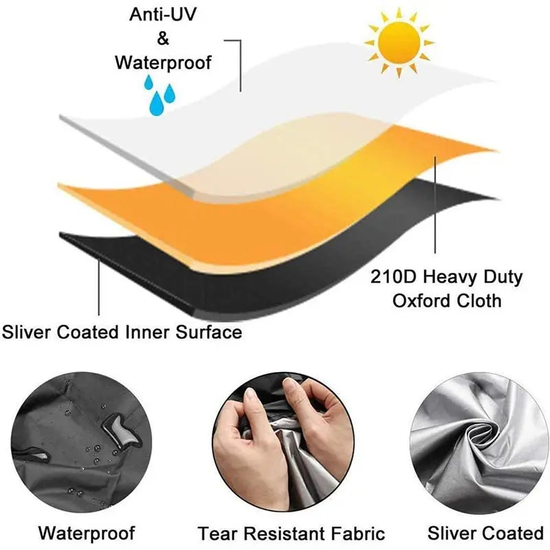 420D Oxford Cloth Outdoor BBQ Cover Waterproof Oven Cover Anti-Dust Beige Grill Cover Gas Charcoal Electric Protective Cover