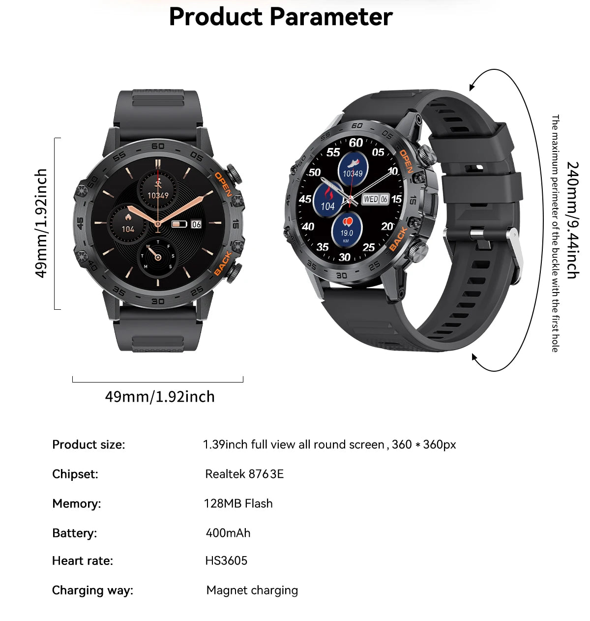 LIGE Smartwtach For Men 400mAh Outdoor Sport Bluetooth Calling Watches Health Monitoring Waterproof Smartwatch Man Reloj Hombre