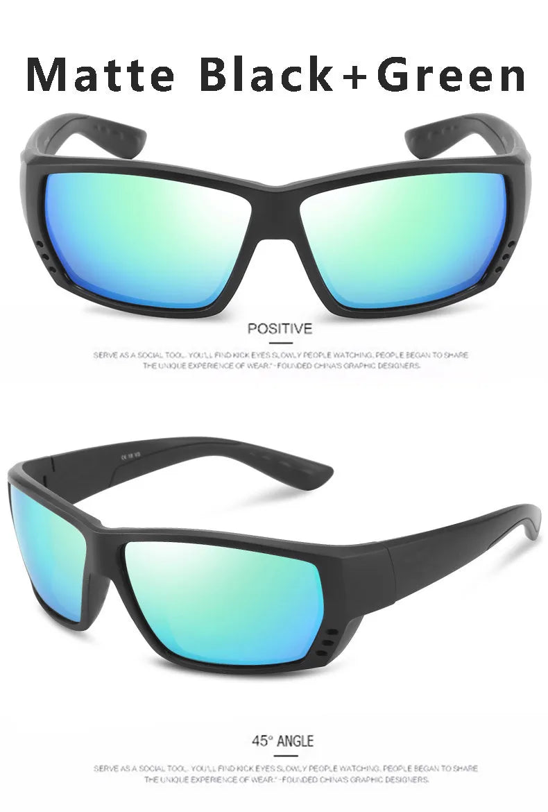 580P Tuna Alley Polarized Sunglasses Men Square Sunglasses For Men Fishing Eyewear Male Driving Sunglasses Oculos Travel Eyewear