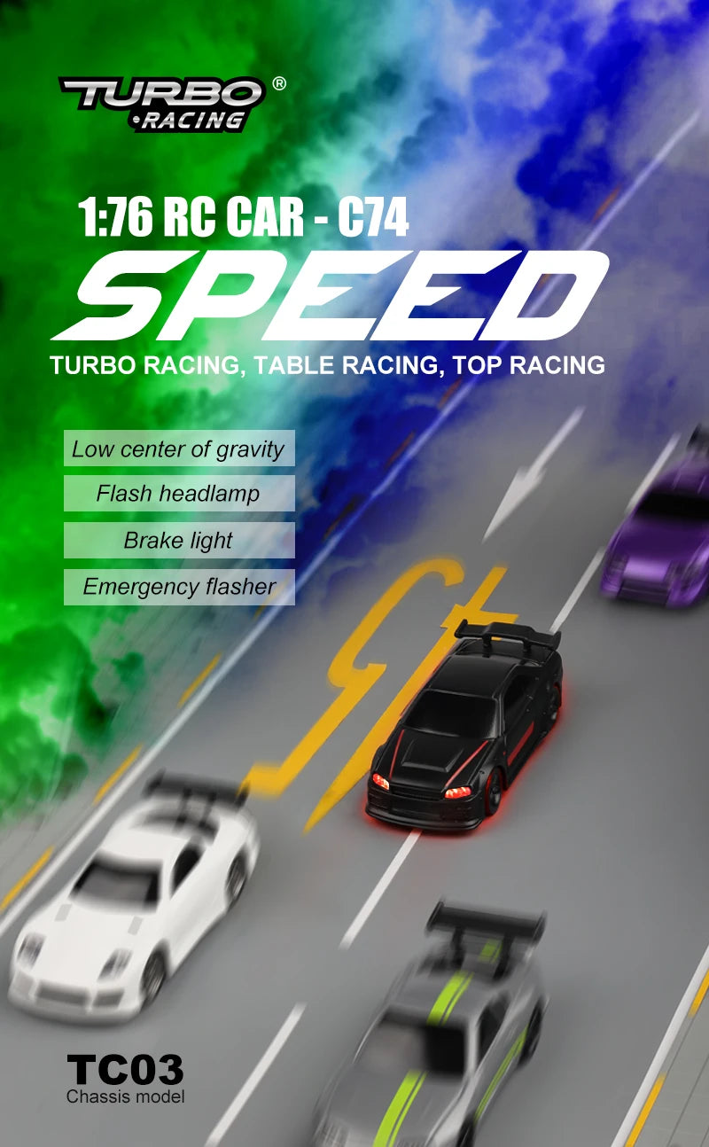 Turbo Racing 1:76 C64 C73 C72 C71 C74 Drift RC Car With Gyro Radio Full Proportional Remote Control Toys RTR Kit