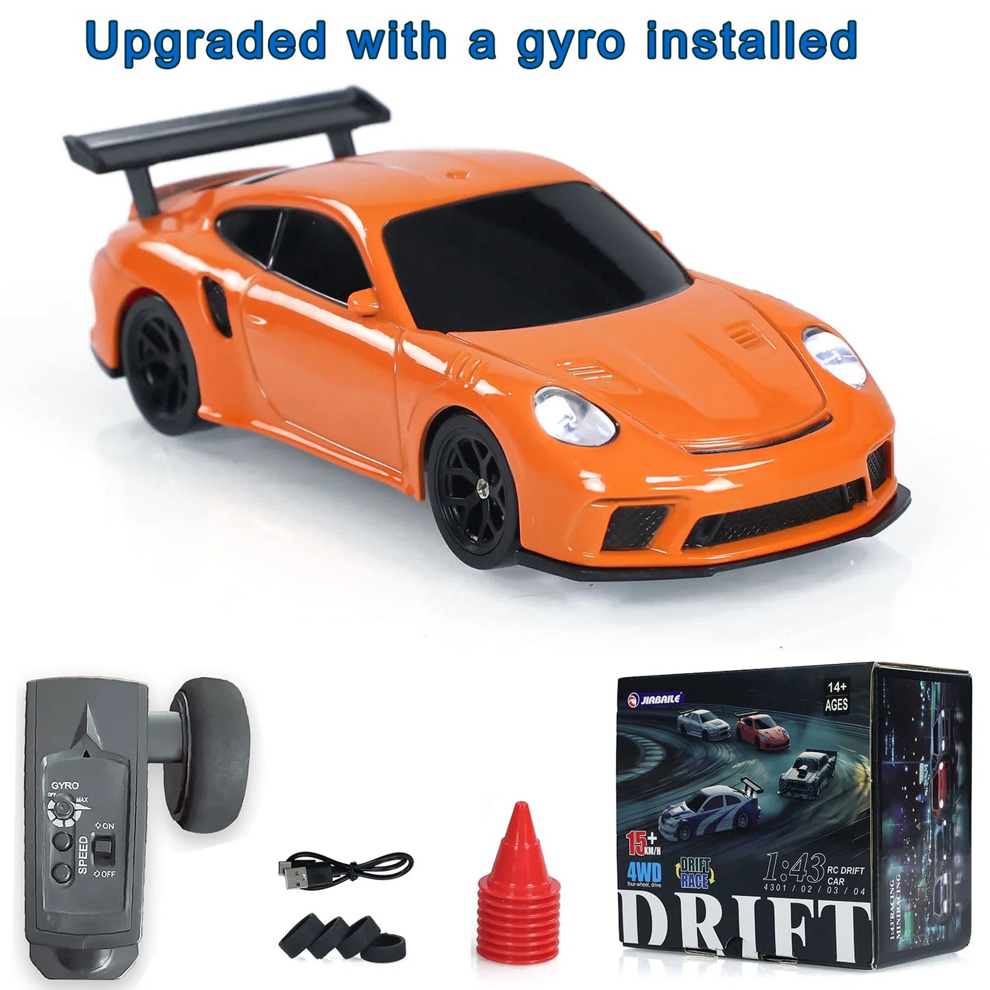 Upgraded Gyro RC 1/43 Difting Car Racing RTR 4WD Four-wheel Drive High Speed Radio Control Model 2.4g Drift Race Car Mini Gifts