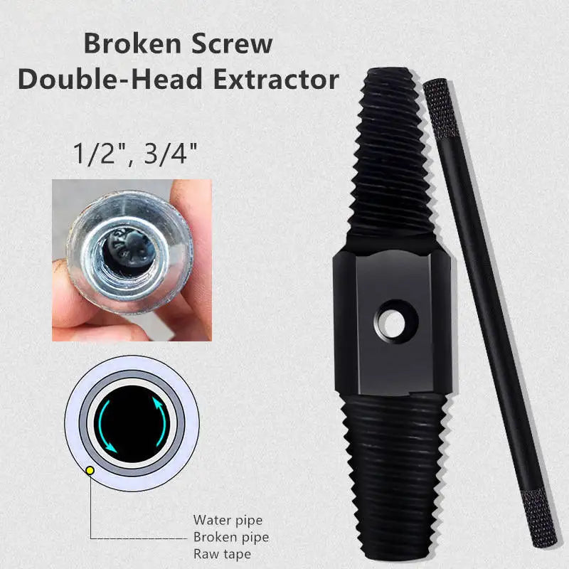 Double Head Wrench Faucet Valve Broken Screw Extractor Set Pipe Remover Tools Damaged Wire Water Pipe Bolt Broken Removal Tool
