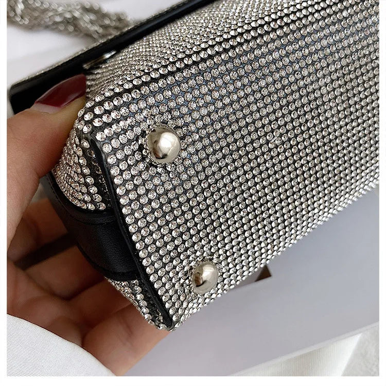 JIOMAY Mini Shoulder Bag for Women Designer Purses and Handbags Bling Rhinestone Clutch Bags Girls Chain Crossbody Bag Wholesale