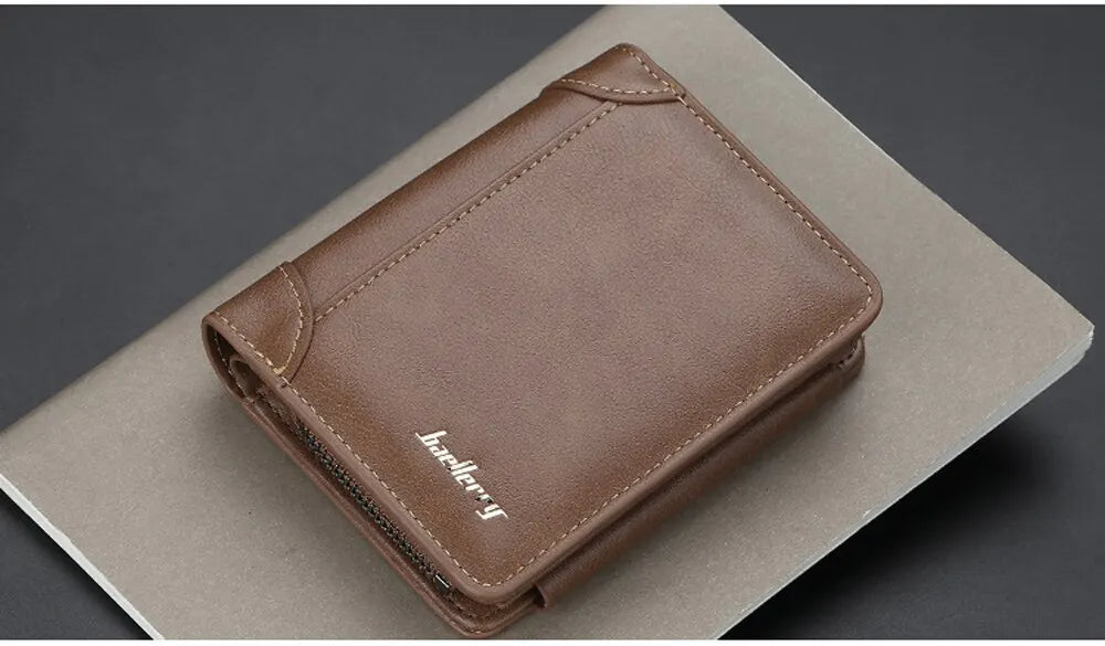 New PU Leather Men Wallets High Quality Zipper Short Desigh Card Holder Male Purse Vintage Coin Holder Men Wallets