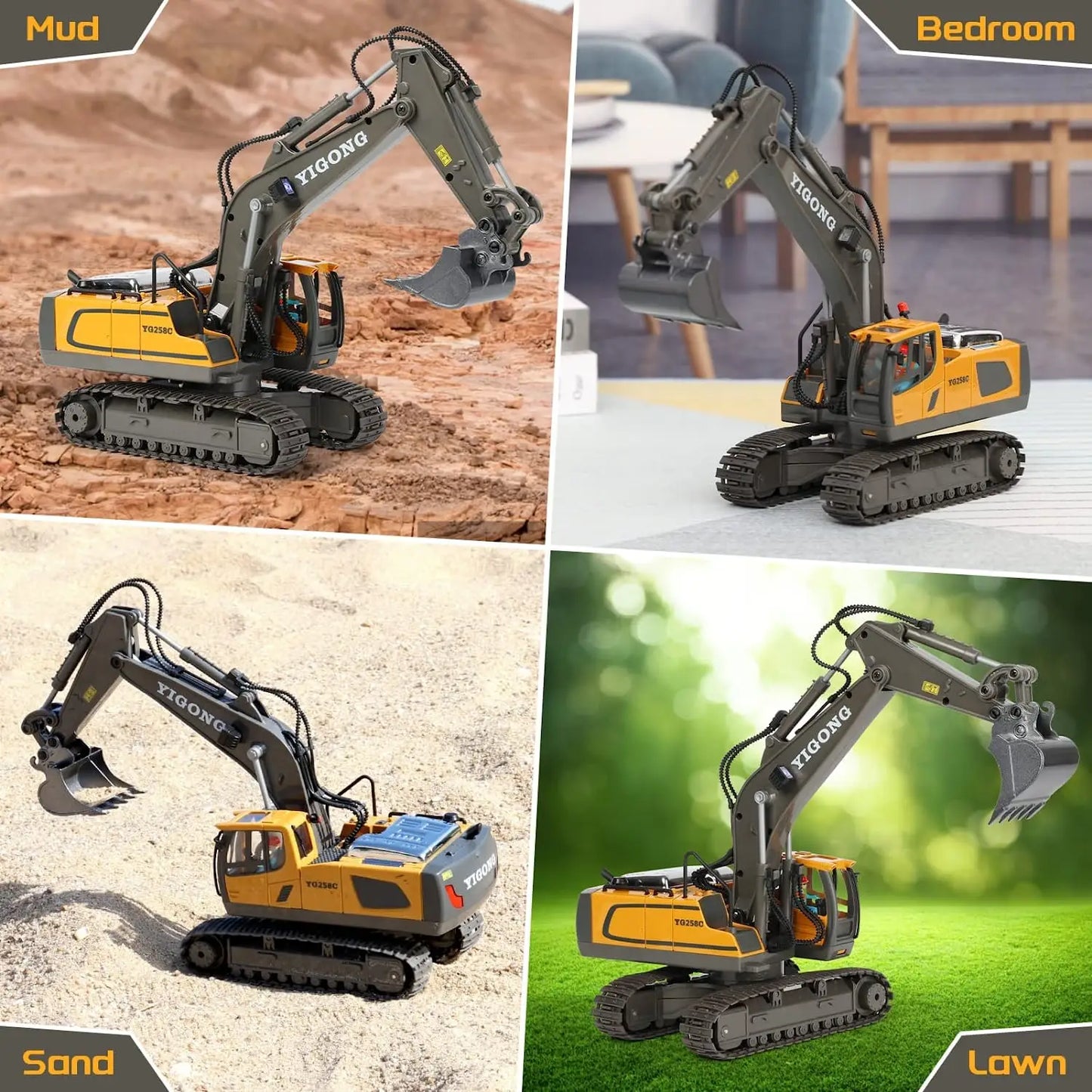 RC Excavator 1:20 Remote Control Truck 2.4G RC Crawler Engineering Vehicle Truck Radio Control Children\'s Day Back to School