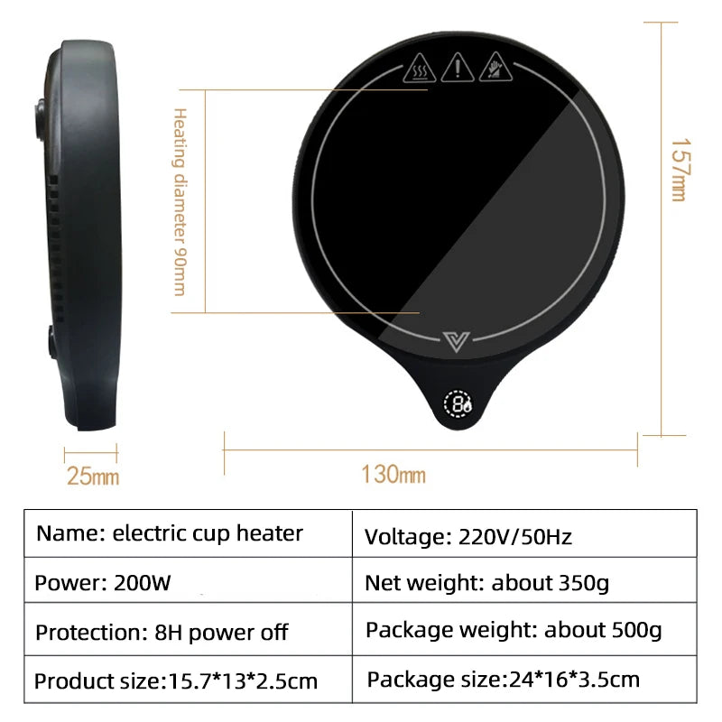 200W Cup Heater Mug Warmer 100°C Hot Tea Maker 5 Gear Warmer Coaster Electric Hot Plate Heating Pad Coffee Milk Tea 110V/220V