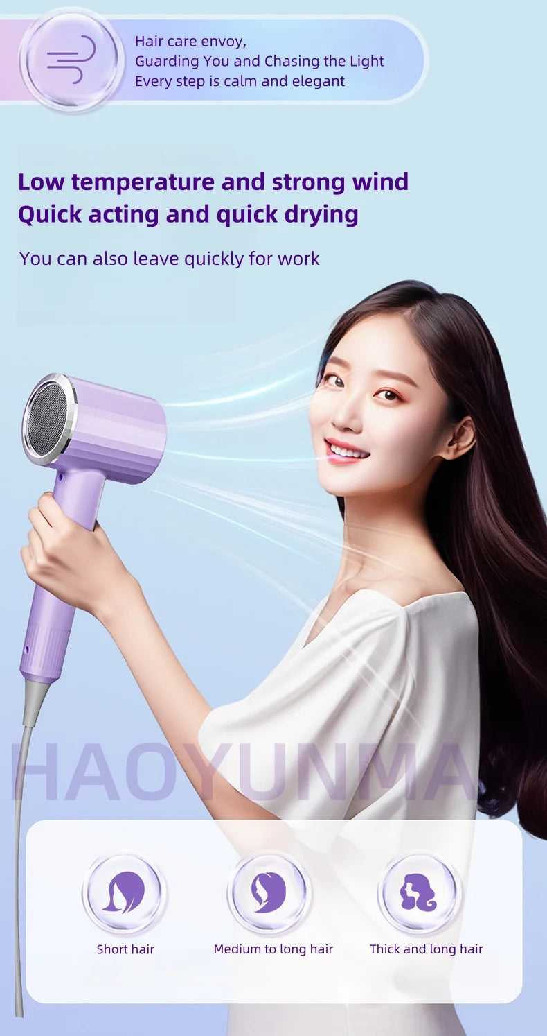 High Speed Electric Turbine Airflow Low-Noise Constant Temperature Fast Drying Hair Dryer EU/US/UK/AU Plug for Home Salons