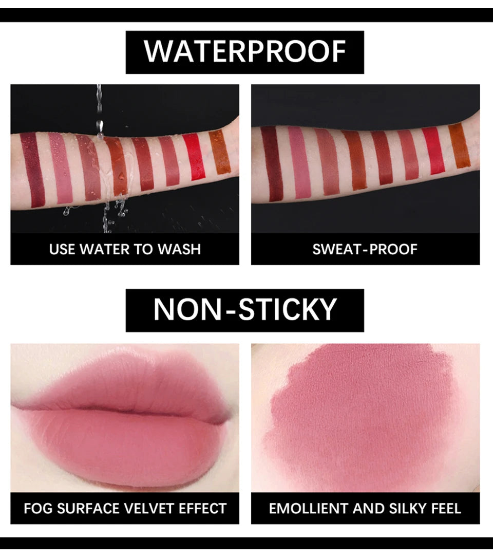 8Pcs/Set Velvet Matte Lipstick Set Long Lasting Waterproof Creative Piano Box Design Nude Red Batom Makeup Cosmetic Gifts