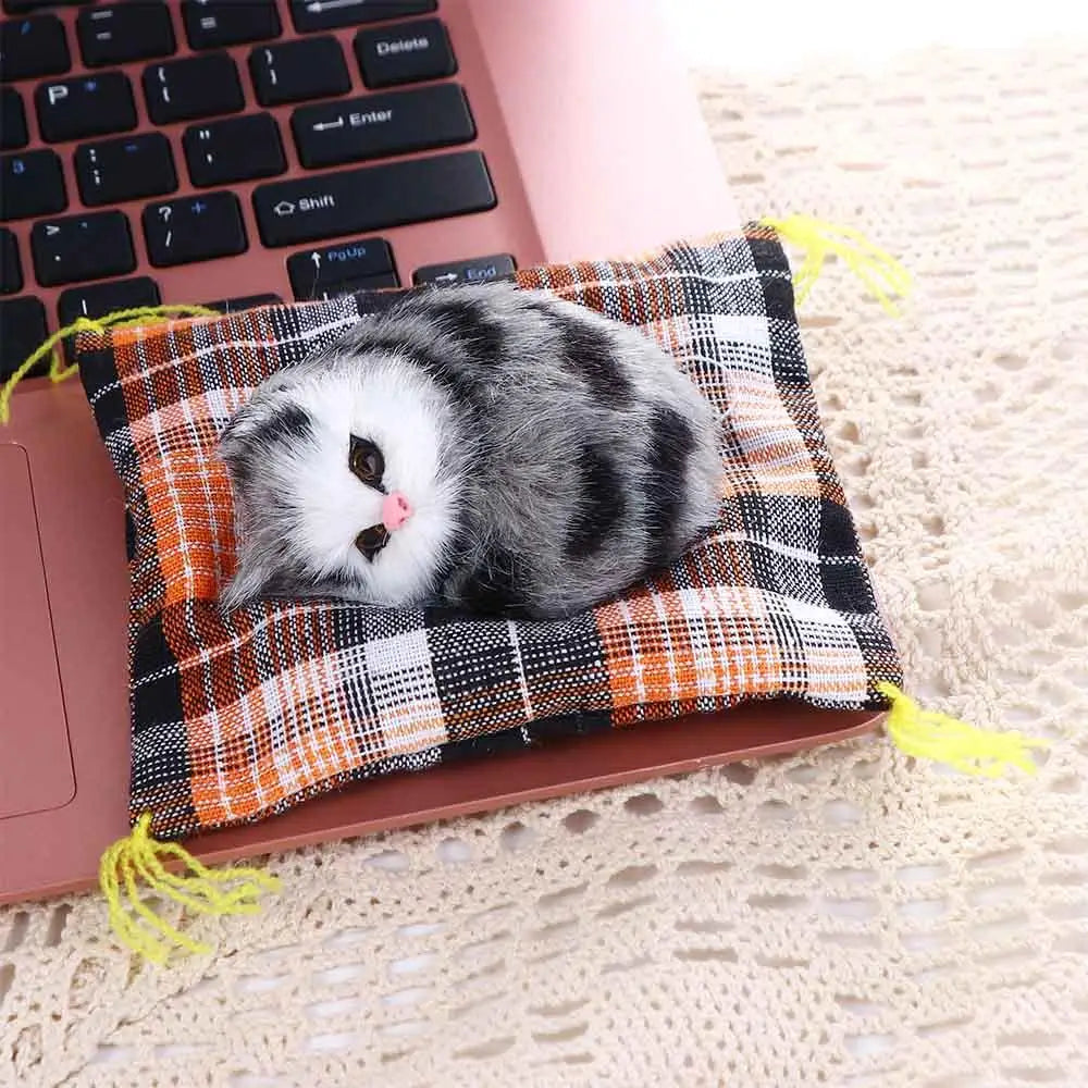 Artificial Mini Cats Ornaments Cute Cloth Pad Plush Fake Cats Lying Position Children Birthday Gift Creative Decoration
