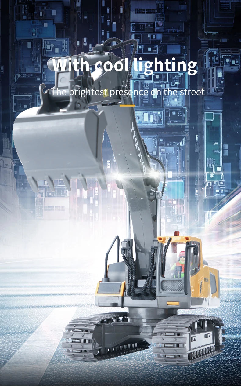 RC Excavator 1:20 Remote Control Truck 2.4G RC Crawler Engineering Vehicle Truck Radio Control Children\'s Day Back to School