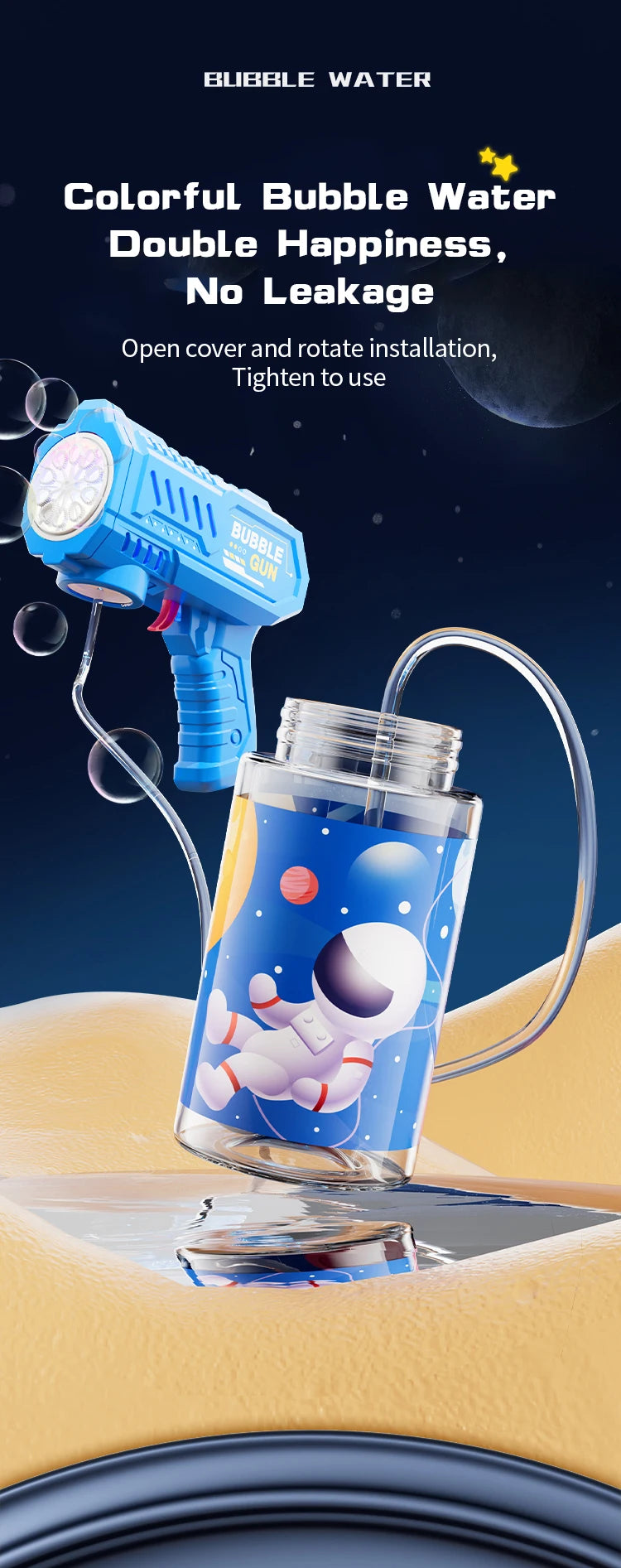 10 Hole Space Bubble Machine Outdoor New Product Children's New Product Hot Stage (Excluding Bubble Liquid and Battery)