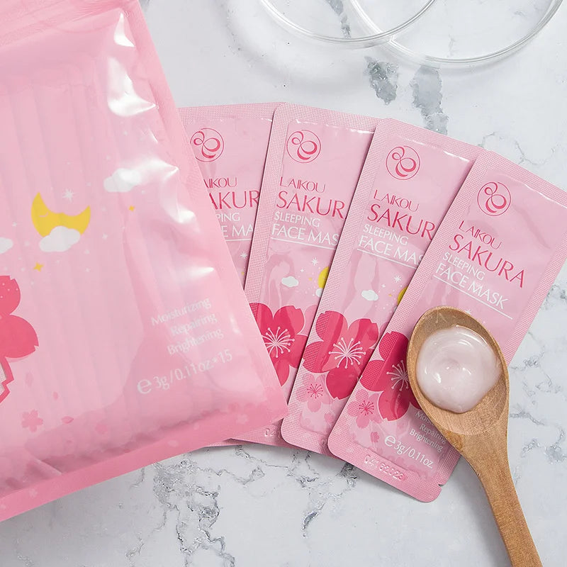 LAIKOU Sakura Seaweed Face Mask Skincare Centella Snail Collagen Facial Mask Sleeping Masks Beauty Korean Skin Care Products