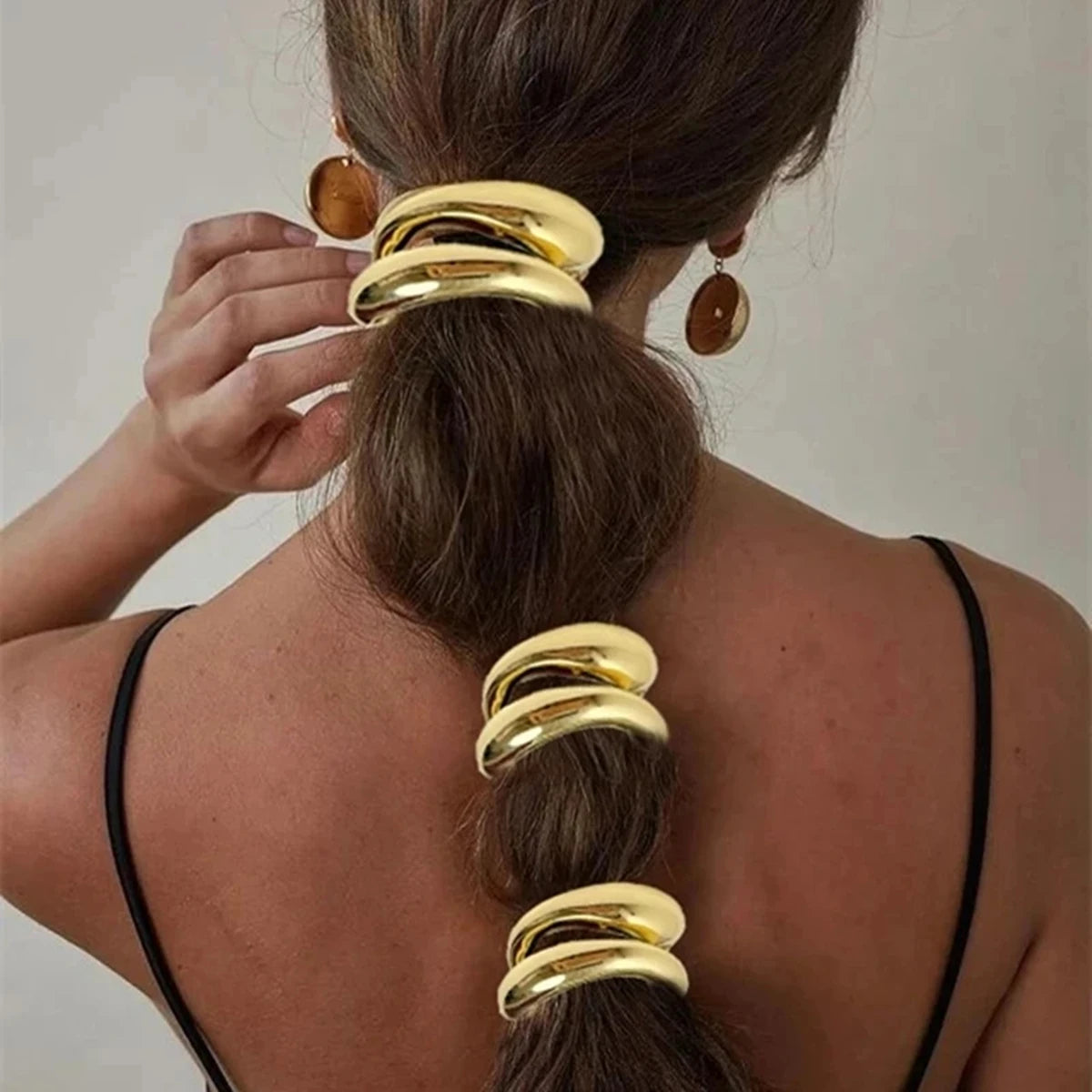 Metal Irregular Double-layer Hair Bands Ropes for Women Headband Elastic HairPins Hairband Fashion Jewelry Hair Accessories Gift