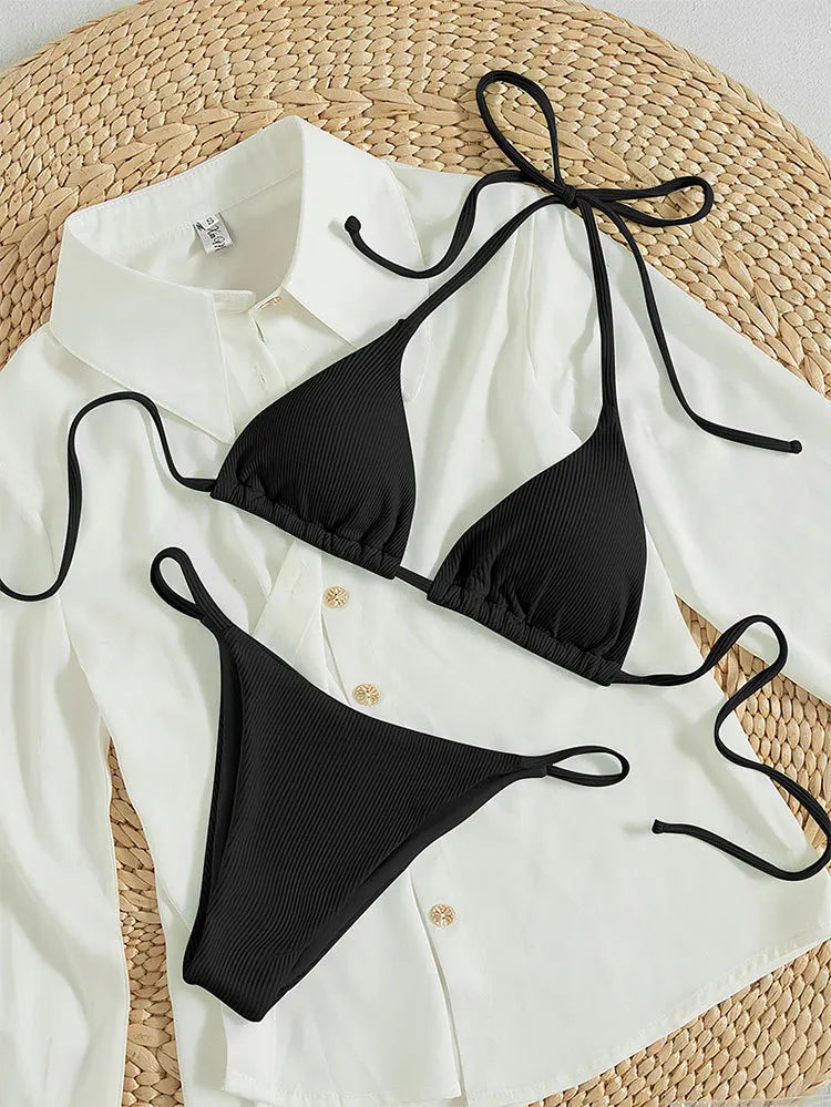 2025 New Bikini Set Pad Beach Triangle Swimwear Women XS-XL Maio Biquinis Swimsuit Tankini Femme Badpak Dames Mujer купальники