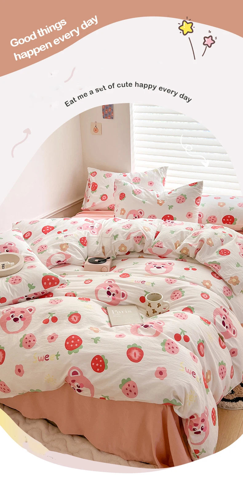 Ins Simple Flower Bed LinenTwin Full Queen King Size Bed Sheets Set Adults Kids Floral Bed Comforter Sets Bed Duvets Kawaii