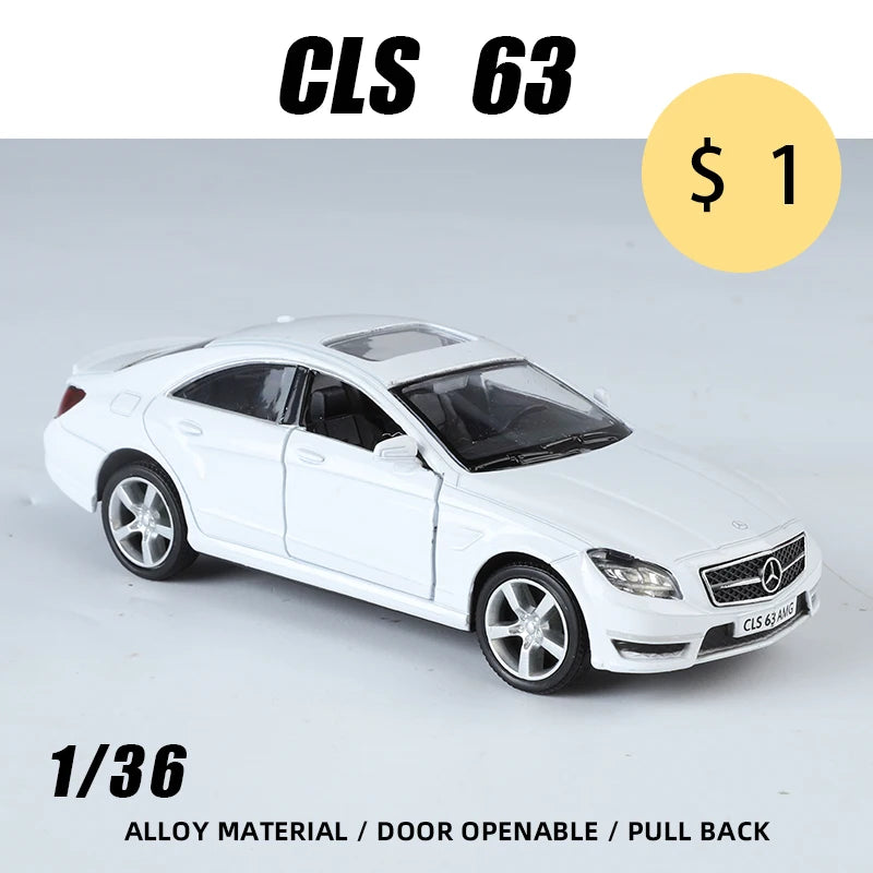 1:36 Benz Genuine Alloy Car Model C63 S CLS63 G63 GTS Diecast Metal Vehicle Toy Boy Sports Off-road Limousine Hot Wheel One