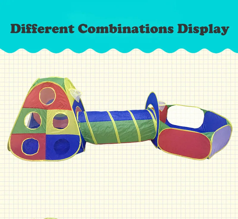 3-5 Pcs Portable Children's Camping Tent Kids Beach Tent Ocean Ball Pool Kids Tent Pop-up Tent Play House Baby Crawling Tunnel