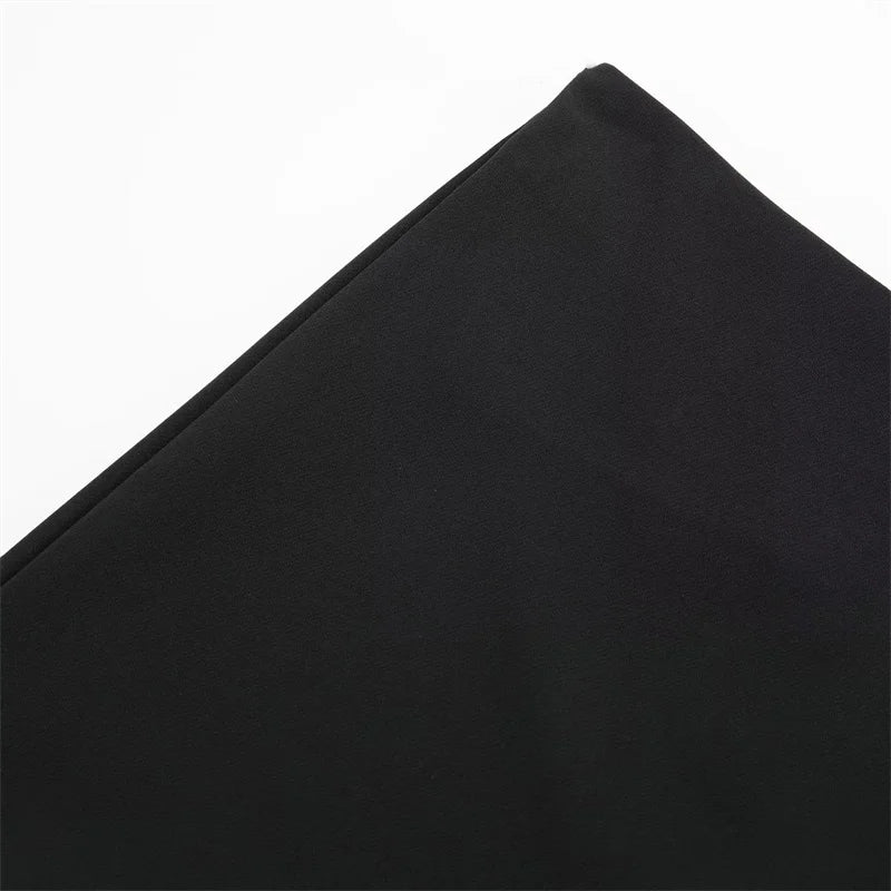 TRAF 2024 Asymmetric Skort For Women Black High Waist Mini Skirt Shorts Women Casual Bermuda Shorts Woman Summer Skirt Shorts