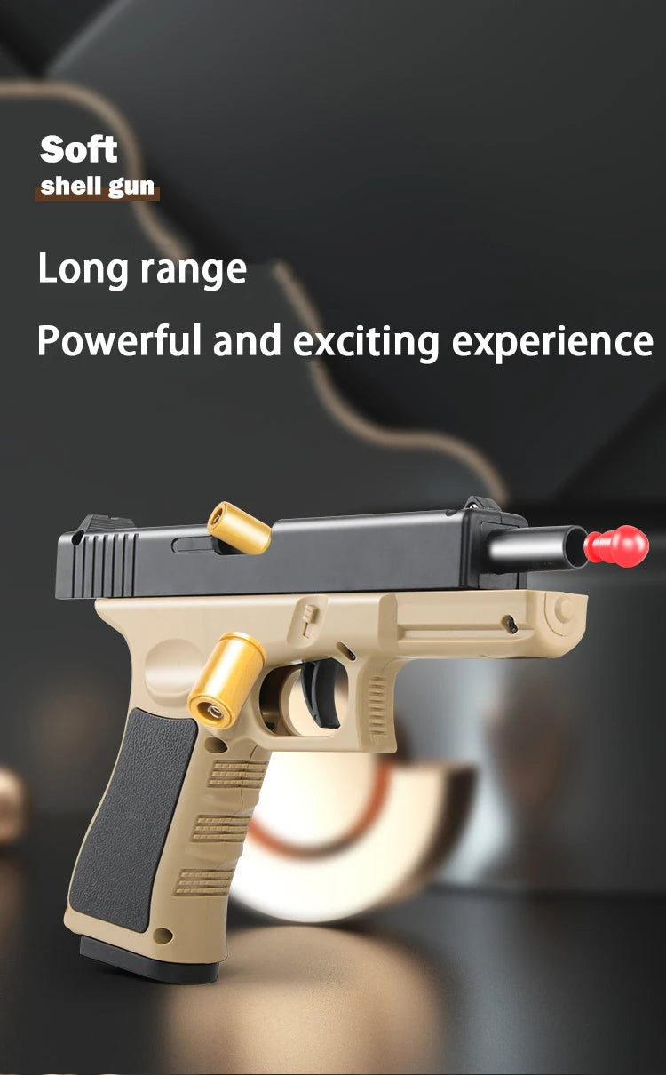 Mechanical continuous firing empty warehouse hanging toy pistol, high-quality soft bullet Desert Eagle pistol