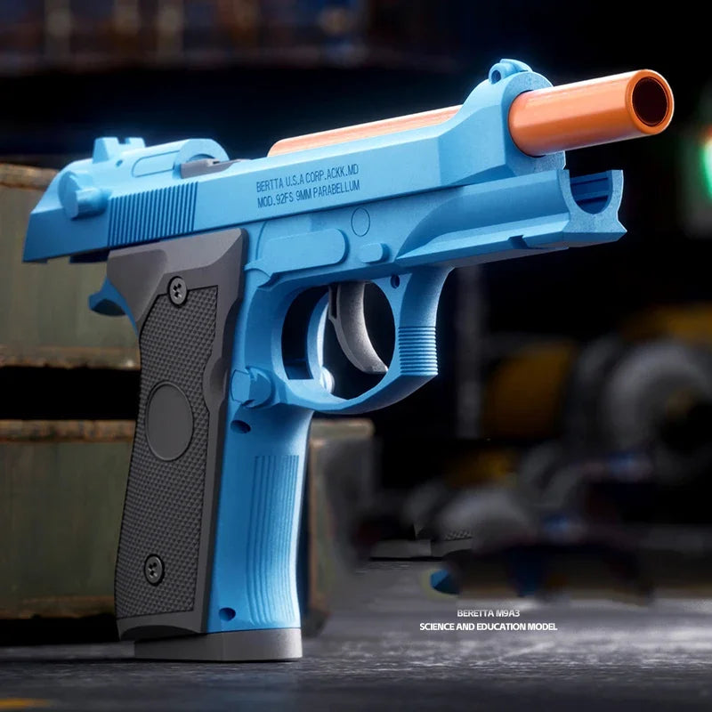M92 Pistol Shell Throwing Continuous Firing Blowback Soft Bullet Gun Empty Hanging Birthday Gift