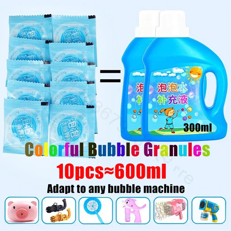 10-40pcs Bubble Machine Supplement Liquid Colorful Bubble Concentrated Granules 10pcs ≈ 750ml Bubble Gun Supplement Granules