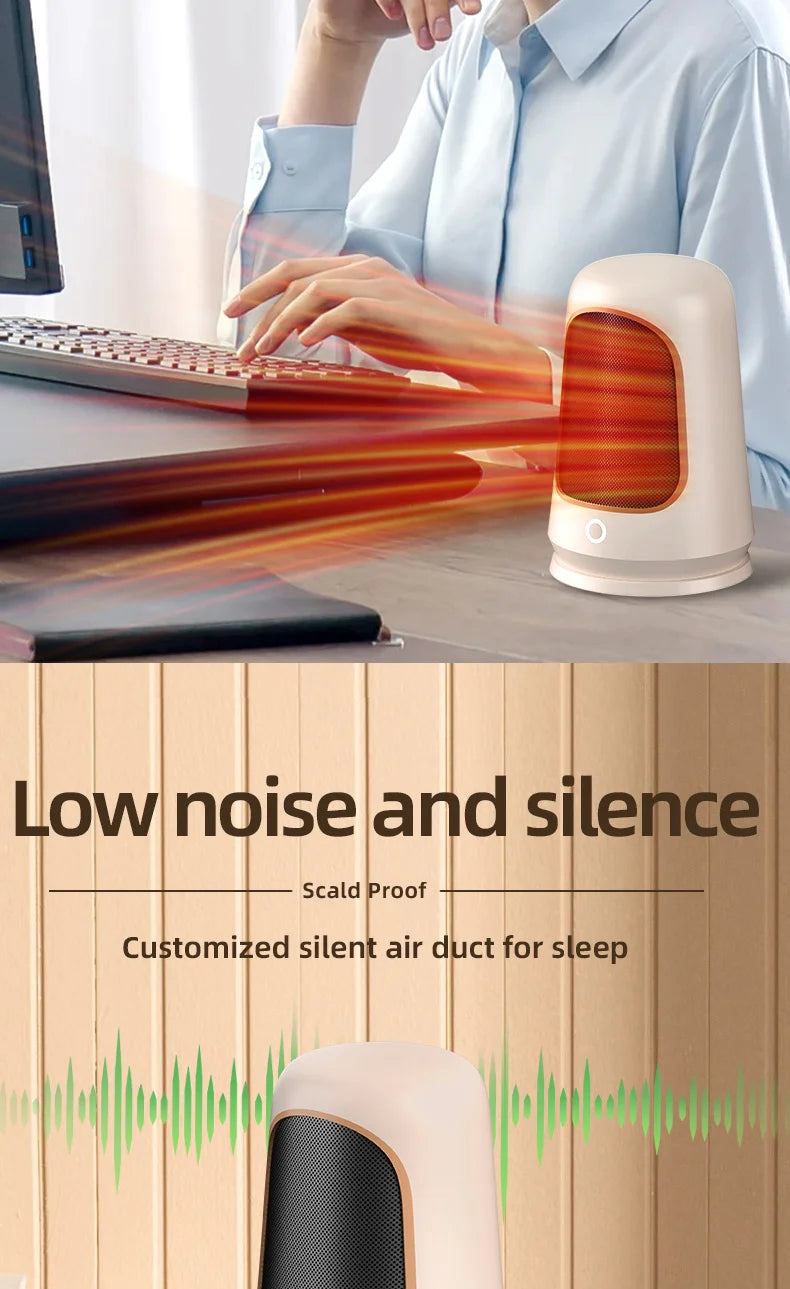 1200W Portable Desktop Electric Heaters Heater for Home Foot Warmer Heater Energy Saving Bedroom Heating for Office Home