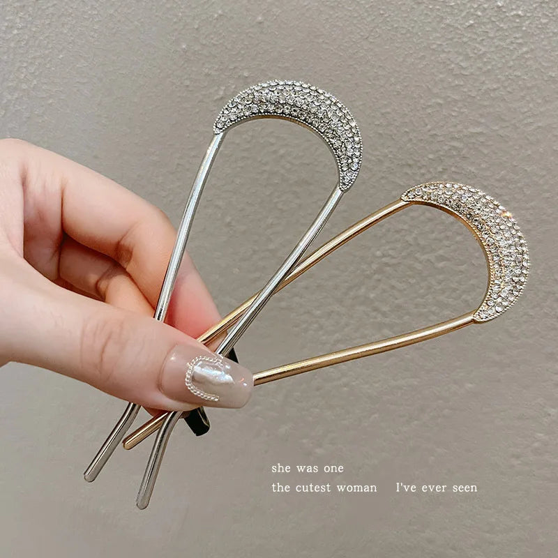New Pearl Hairpins Korean U-shaped Metal Shell Hair Clip Pins Women Girls Hair Sticks Bun Maker Hair Styling Accessories Gifts