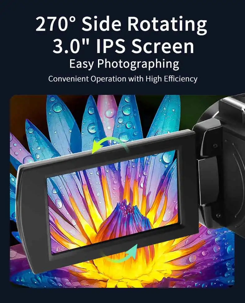 5K UHD Professional Camcorder Ordro AE20 Video Camera Youtube Vlogging Filming Recorder with WIFI IR Night Vision Digital Zoom