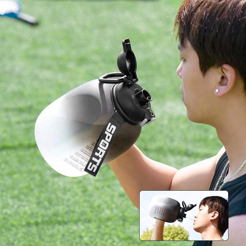 GIANXI Sport Water Bottle With Straw Water bottle Items Fitness Plastic Cup Portable Students School Travel Big Bottles
