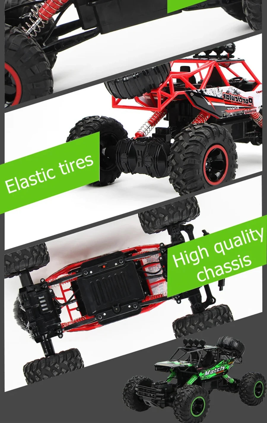 4WD Remote Control Off Road RC Car Radio Climbing Super Alloy Truck Buggy 4x4 RTR Vehicle Electric Toy for Children Kid Gift