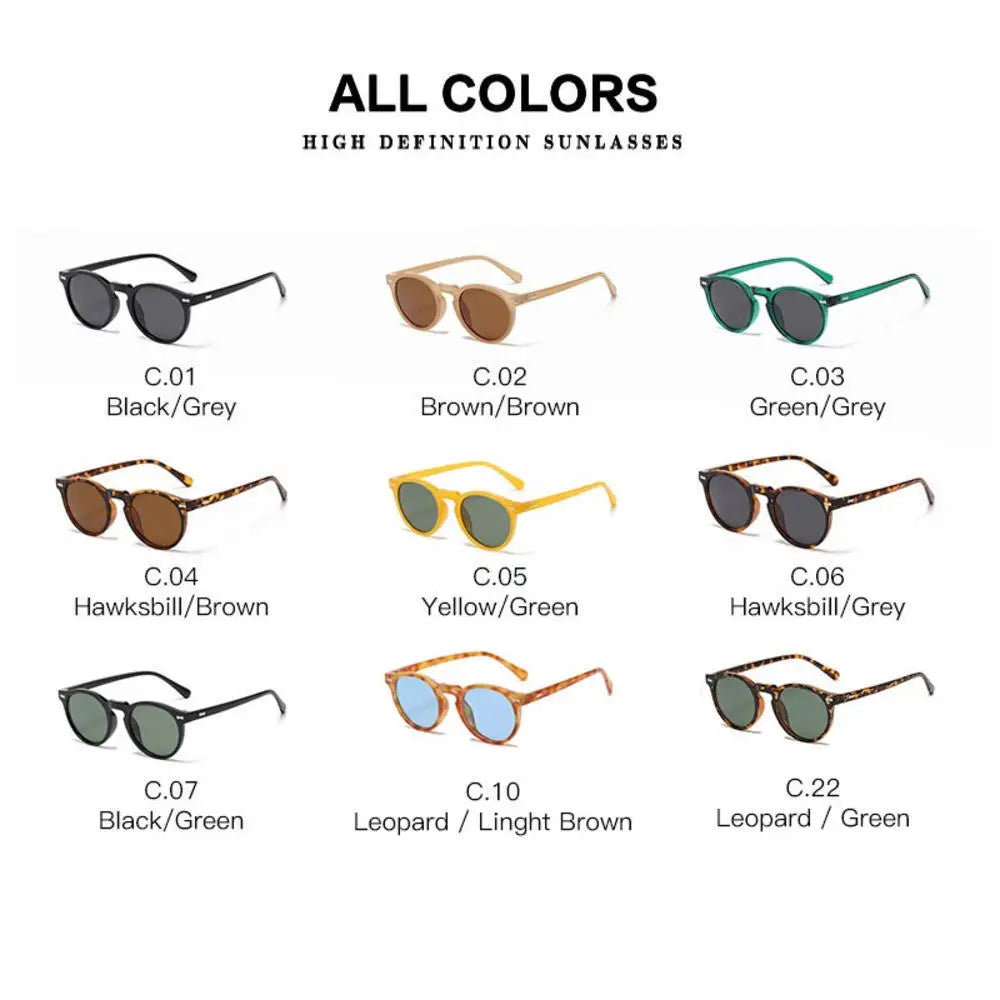 Retro Round Polarized Sunglasses Men Women Fashion Vintage Driving Glasses Outdoor Travel UV400 Shades Goggles Cycling Glasses